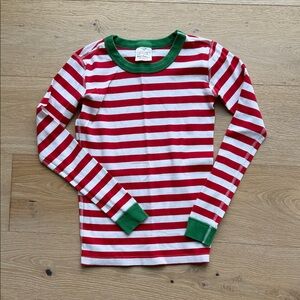 Hanna Andersson Red and Green Striped Long Sleeve Tee